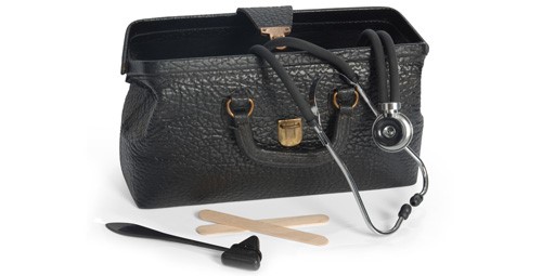 Doctors medical bag with medical equipment